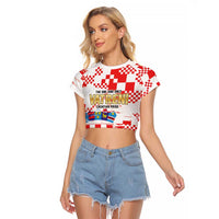 Croatia World Football Custom Raglan Cropped T Shirt Vatreni Croatian Heritage