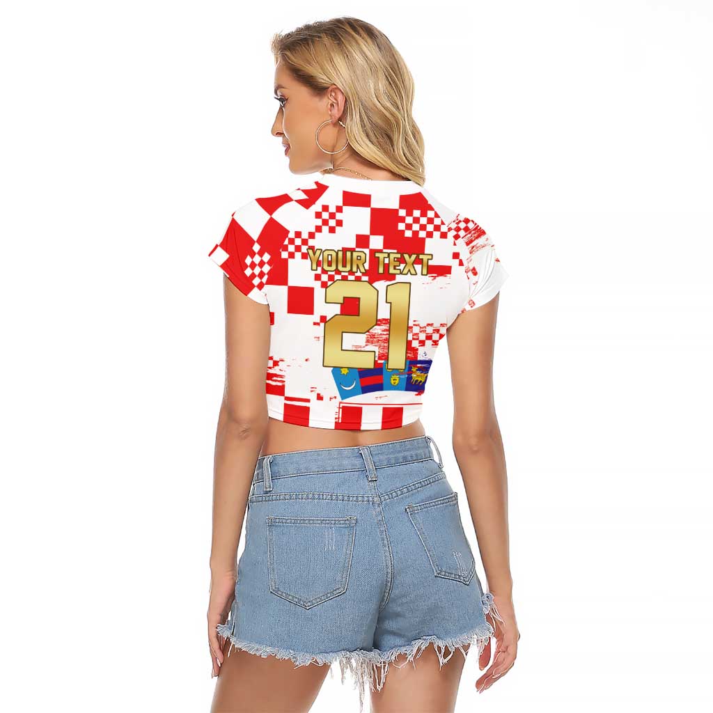 Croatia World Football Custom Raglan Cropped T Shirt Vatreni Croatian Heritage