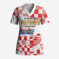 Croatia World Football Custom Scrub Top Vatreni Croatian Heritage