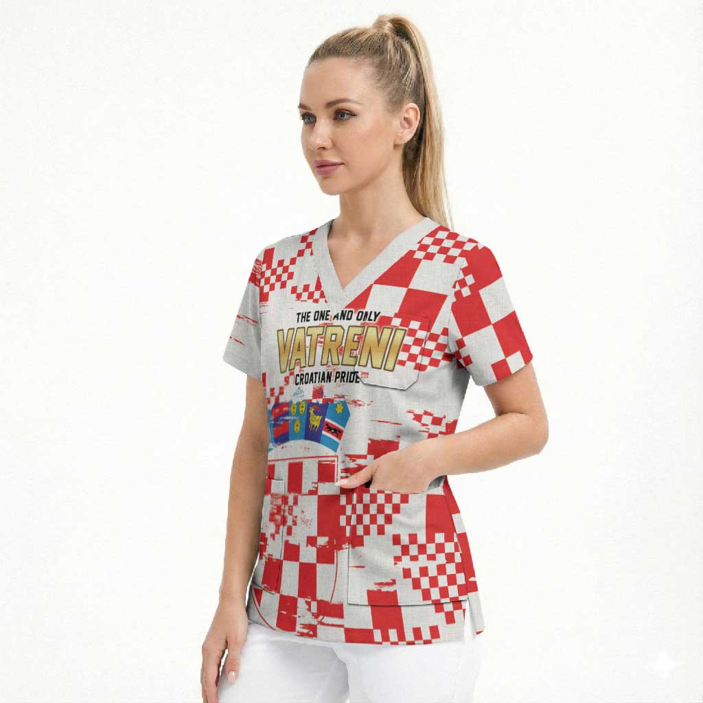 Croatia World Football Custom Scrub Top Vatreni Croatian Heritage