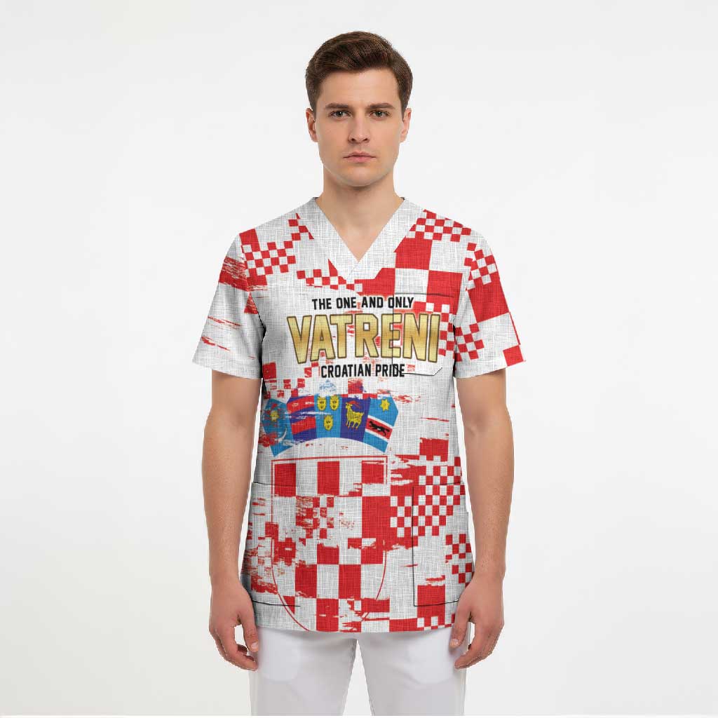 Croatia World Football Custom Scrub Top Vatreni Croatian Heritage
