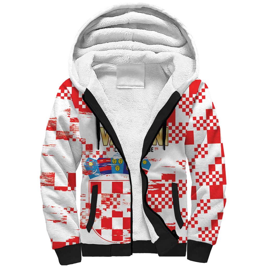 Croatia World Football Custom Sherpa Hoodie Vatreni Croatian Heritage