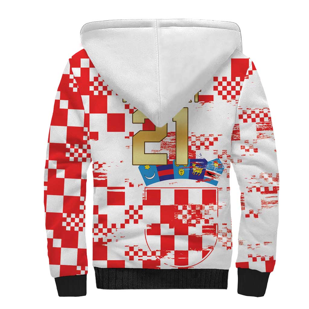 Croatia World Football Custom Sherpa Hoodie Vatreni Croatian Heritage