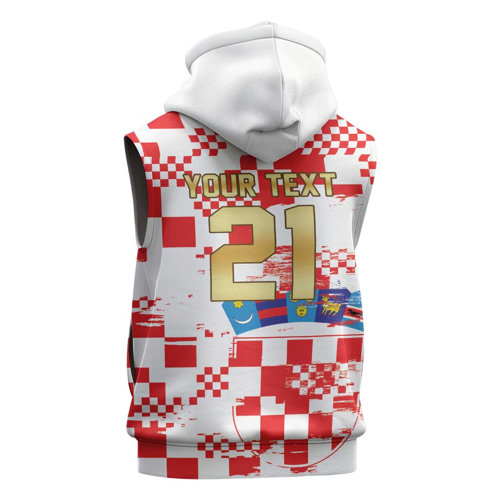Croatia World Football Custom Sleeveless Hoodie Vatreni Croatian Heritage