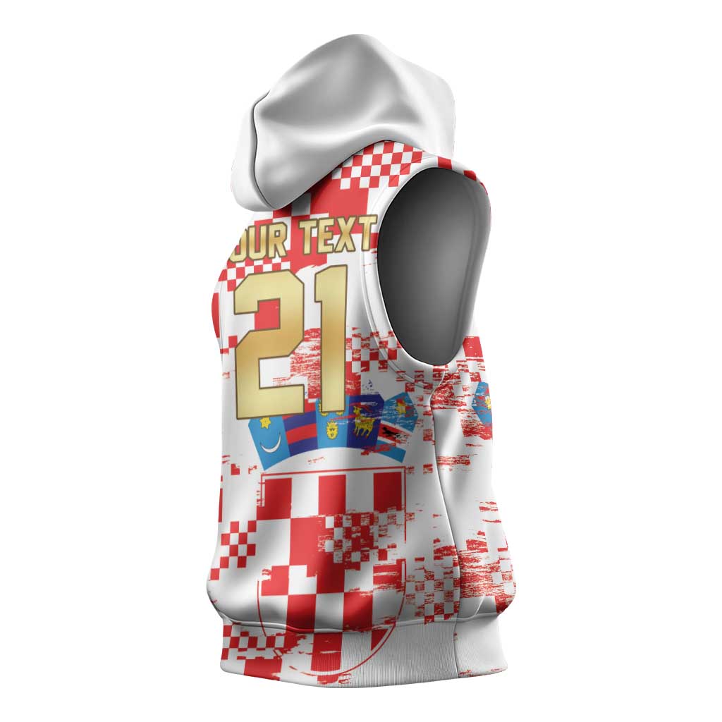Croatia World Football Custom Sleeveless Hoodie Vatreni Croatian Heritage