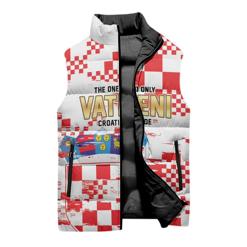 Croatia World Football Custom Sleeveless Puffer Jacket Vatreni Croatian Heritage