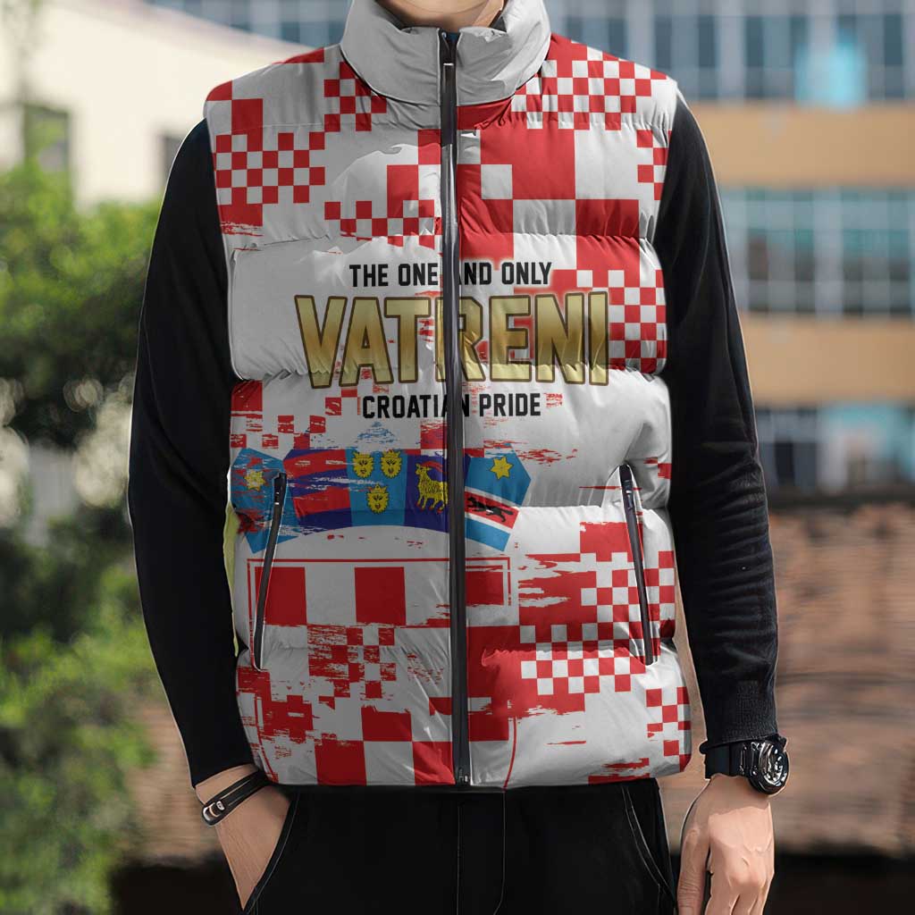 Croatia World Football Custom Sleeveless Puffer Jacket Vatreni Croatian Heritage