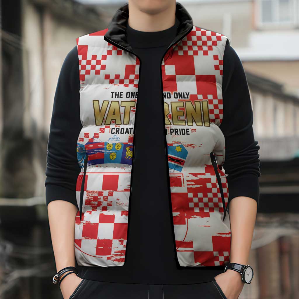 Croatia World Football Custom Sleeveless Puffer Jacket Vatreni Croatian Heritage