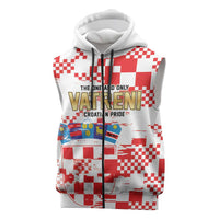 Croatia World Football Custom Sleeveless Zip Hoodie Vatreni Croatian Heritage