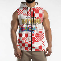 Croatia World Football Custom Sleeveless Zip Hoodie Vatreni Croatian Heritage