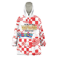 Croatia World Football Custom Wearable Blanket Hoodie Vatreni Croatian Heritage