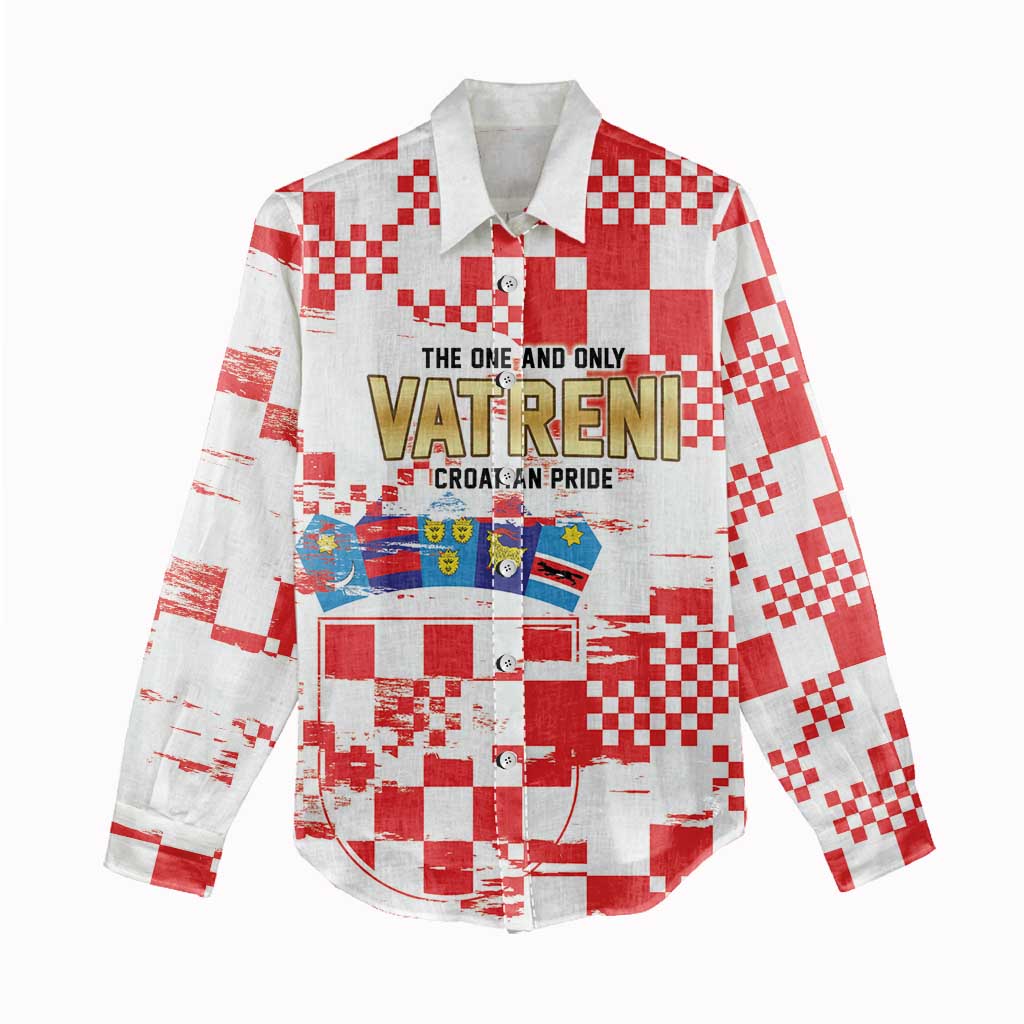 Croatia World Football Custom Women Casual Shirt Vatreni Croatian Heritage