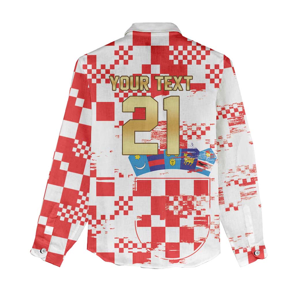 Croatia World Football Custom Women Casual Shirt Vatreni Croatian Heritage