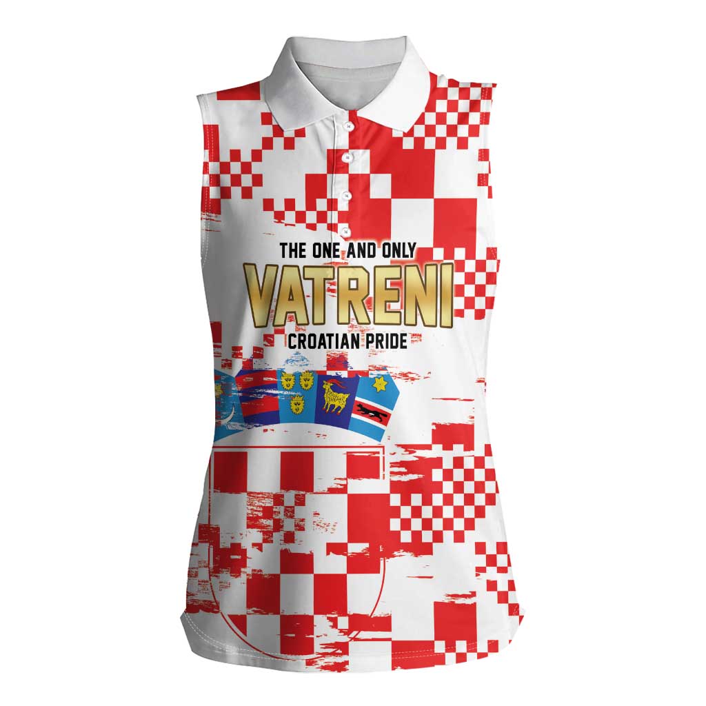 Croatia World Football Custom Women Sleeveless Polo Shirt Vatreni Croatian Heritage