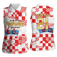 Croatia World Football Custom Women Sleeveless Polo Shirt Vatreni Croatian Heritage
