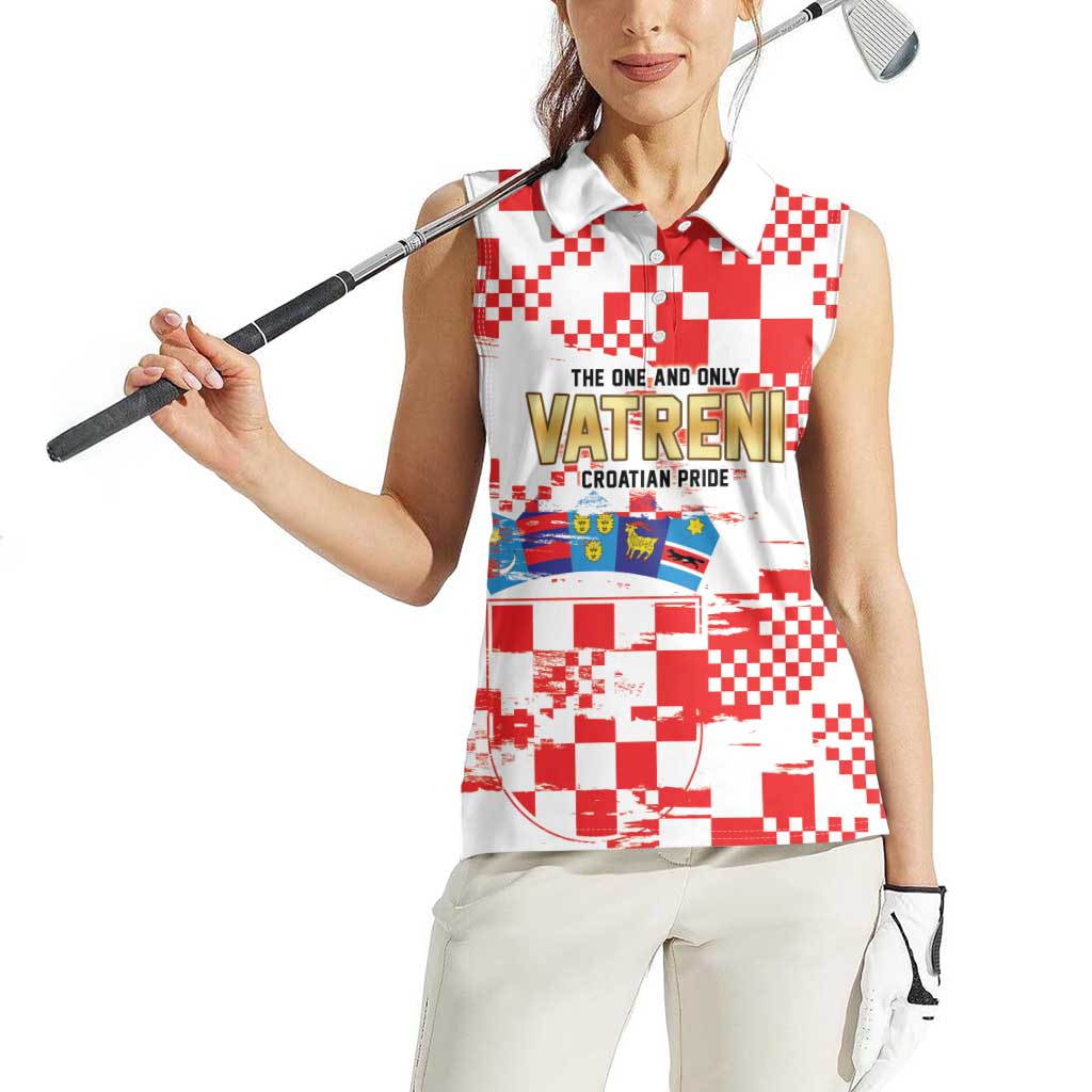 Croatia World Football Custom Women Sleeveless Polo Shirt Vatreni Croatian Heritage