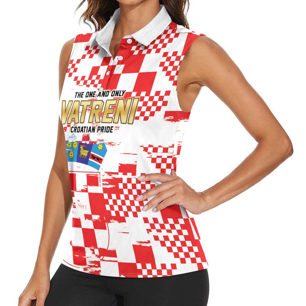 Croatia World Football Custom Women Sleeveless Polo Shirt Vatreni Croatian Heritage