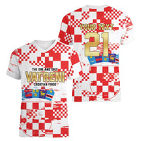 Croatia World Football Custom Women V-Neck T-Shirt Vatreni Croatian Heritage