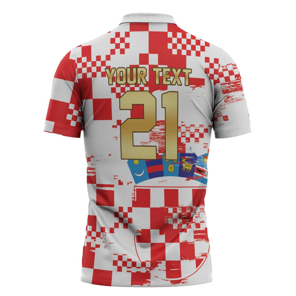 Croatia World Football Custom Zipper Polo Shirt Vatreni Croatian Heritage
