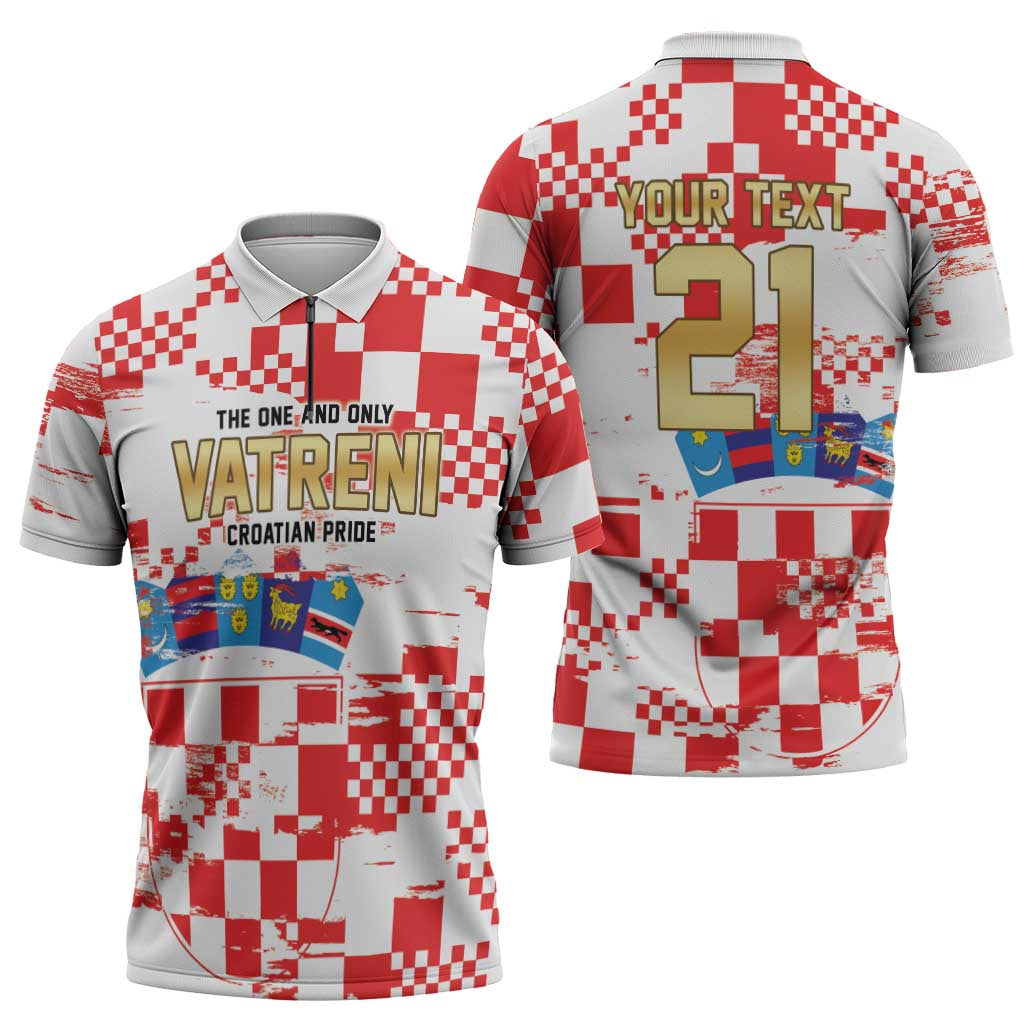 Croatia World Football Custom Zipper Polo Shirt Vatreni Croatian Heritage