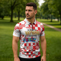 Croatia World Football Custom Zipper Polo Shirt Vatreni Croatian Heritage