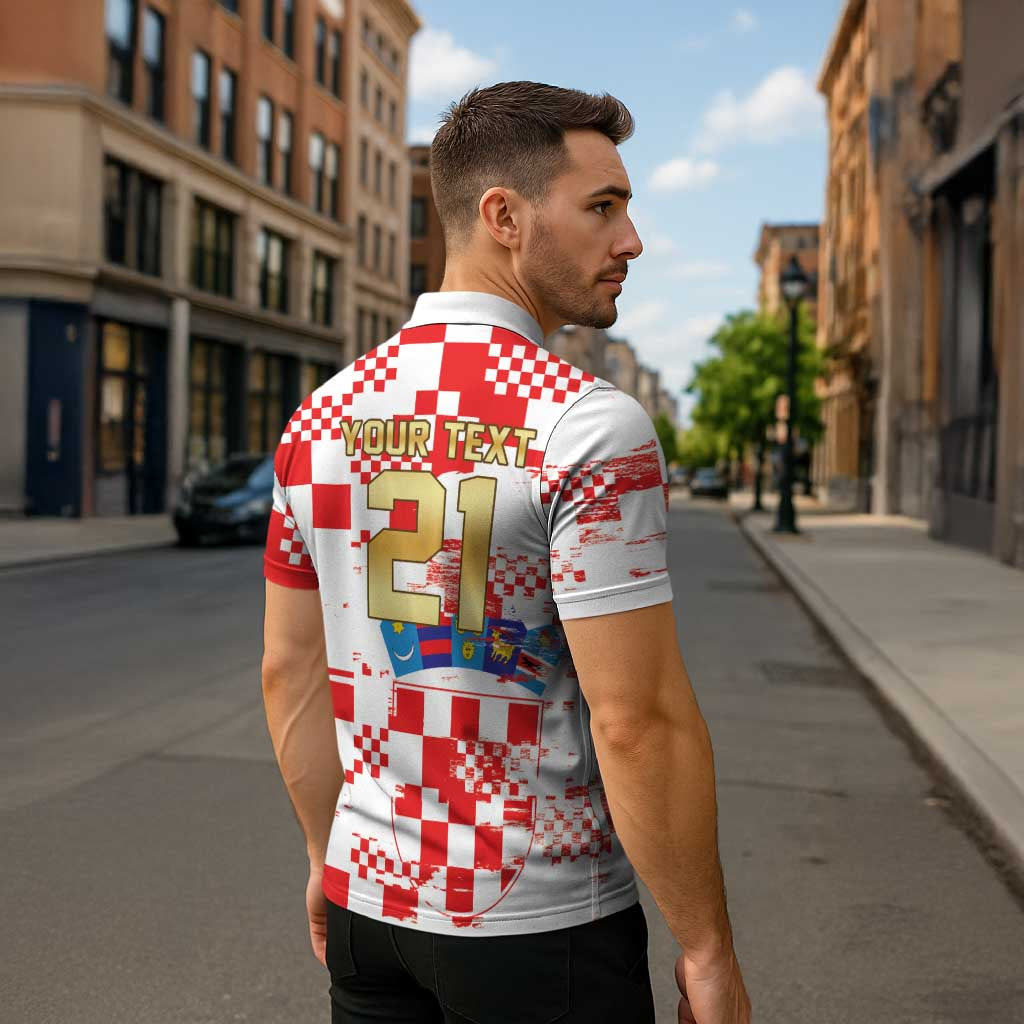 Croatia World Football Custom Zipper Polo Shirt Vatreni Croatian Heritage