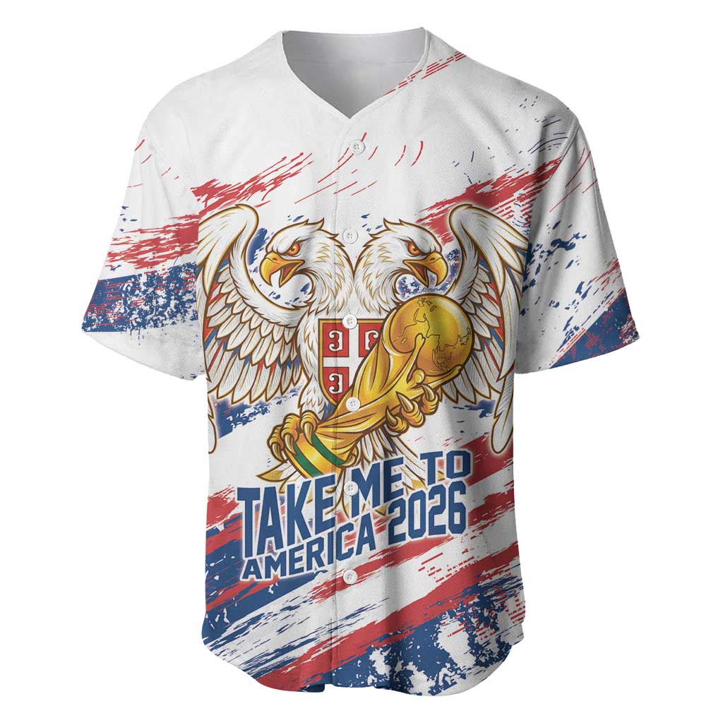 Serbia Take Me To America Personalized Baseball Jersey Strong Eagle Pride