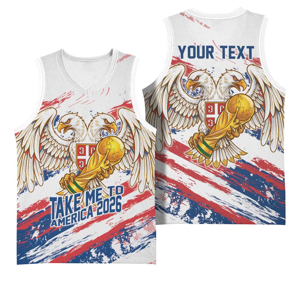 Serbia Take Me To America Personalized Basketball Jersey Strong Eagle Pride
