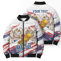 Serbia Take Me To America Personalized Bomber Puffer Jacket Strong Eagle Pride