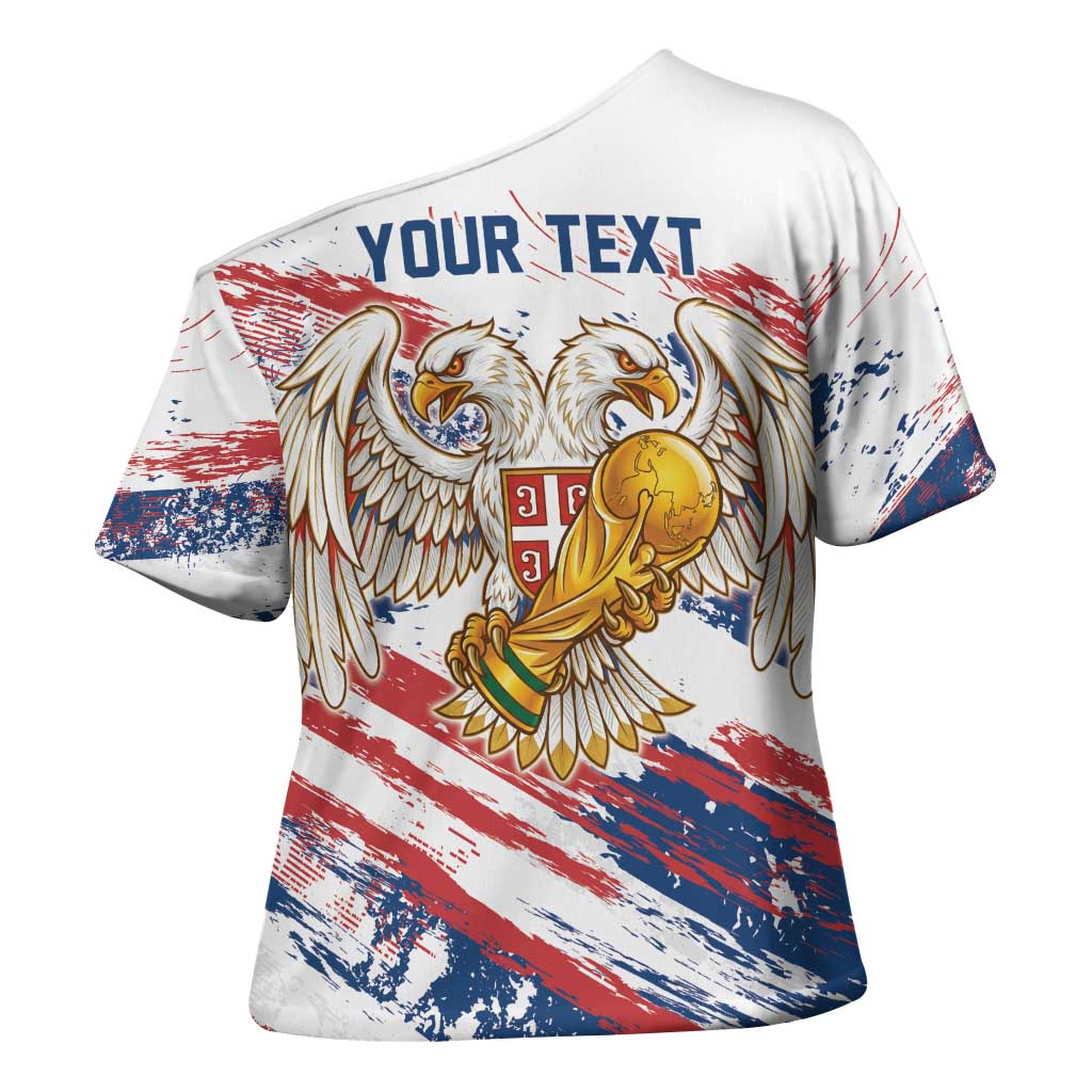 Serbia Take Me To America Personalized Cross Shoulder Shirt Strong Eagle Pride