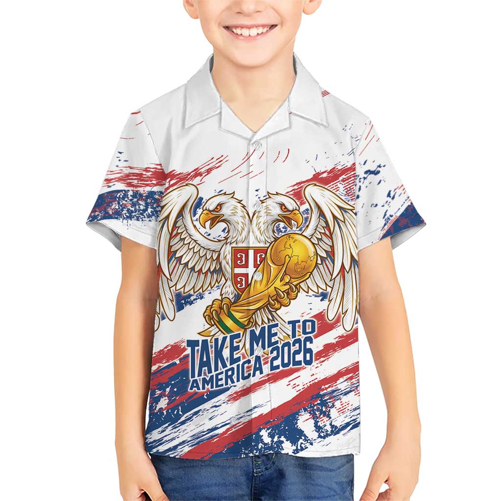 Serbia Take Me To America Personalized Hawaiian Shirt Strong Eagle Pride
