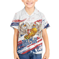 Serbia Take Me To America Personalized Kid Hawaiian Shirt Strong Eagle Pride