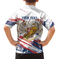 Serbia Take Me To America Personalized Kid Hawaiian Shirt Strong Eagle Pride