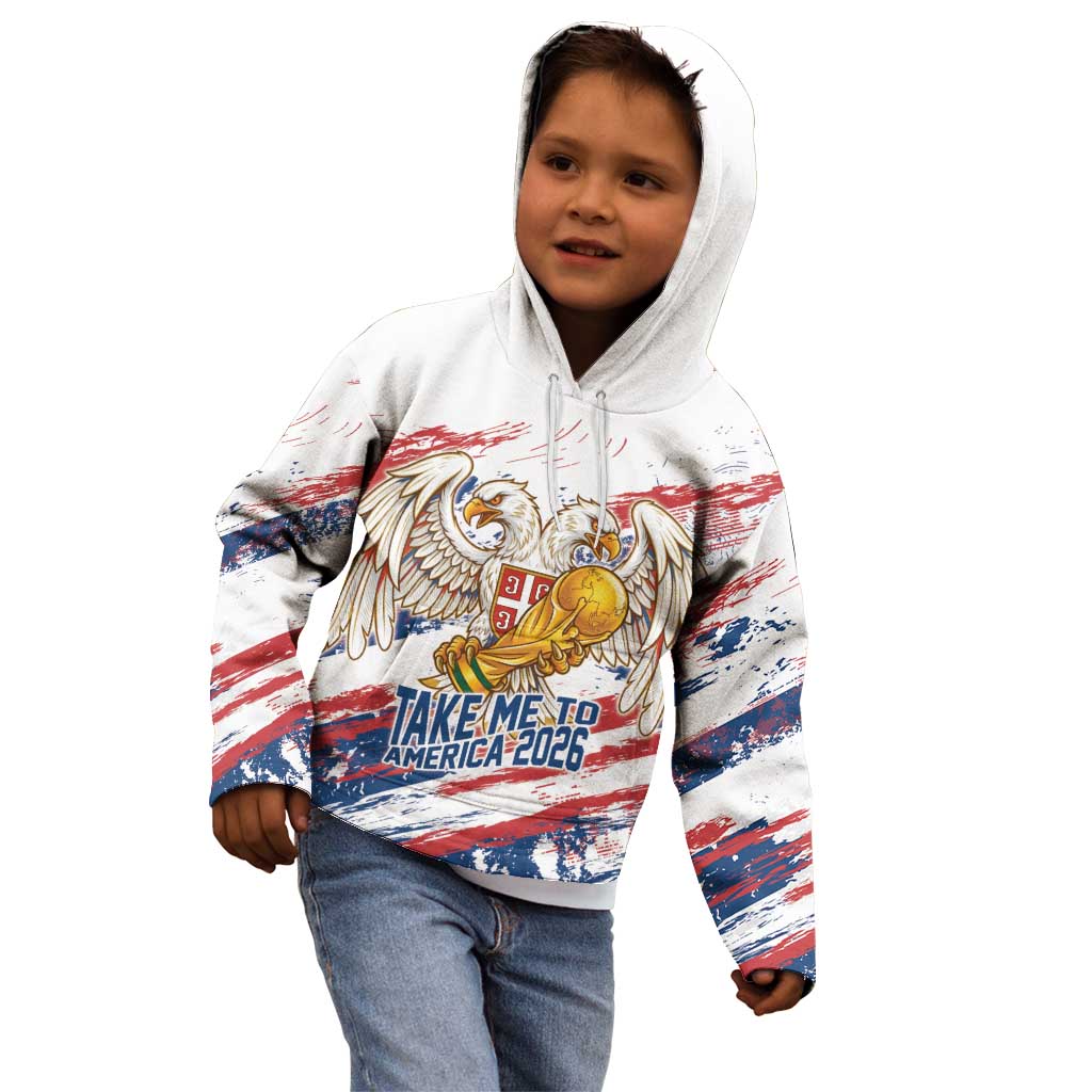 Serbia Take Me To America Personalized Kid Hoodie Strong Eagle Pride