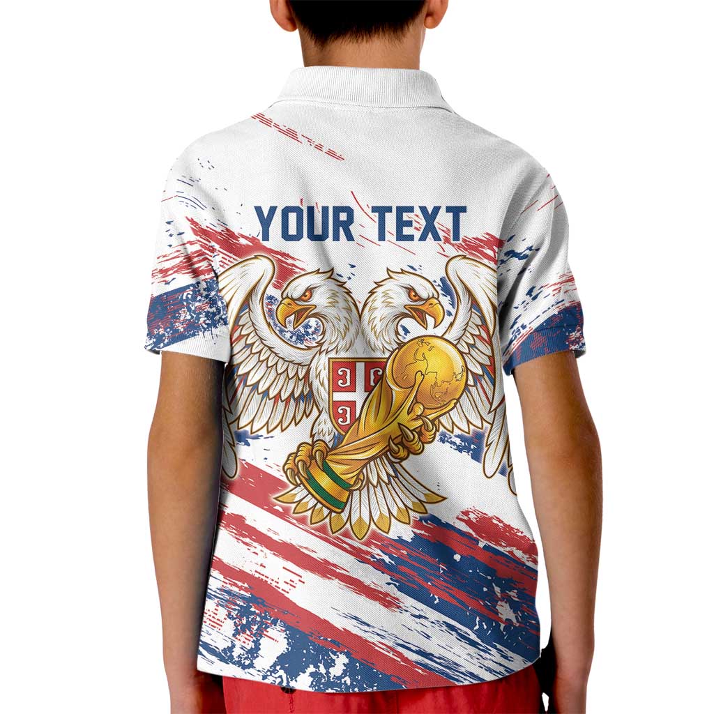 Serbia Take Me To America Personalized Kid Polo Shirt Strong Eagle Pride