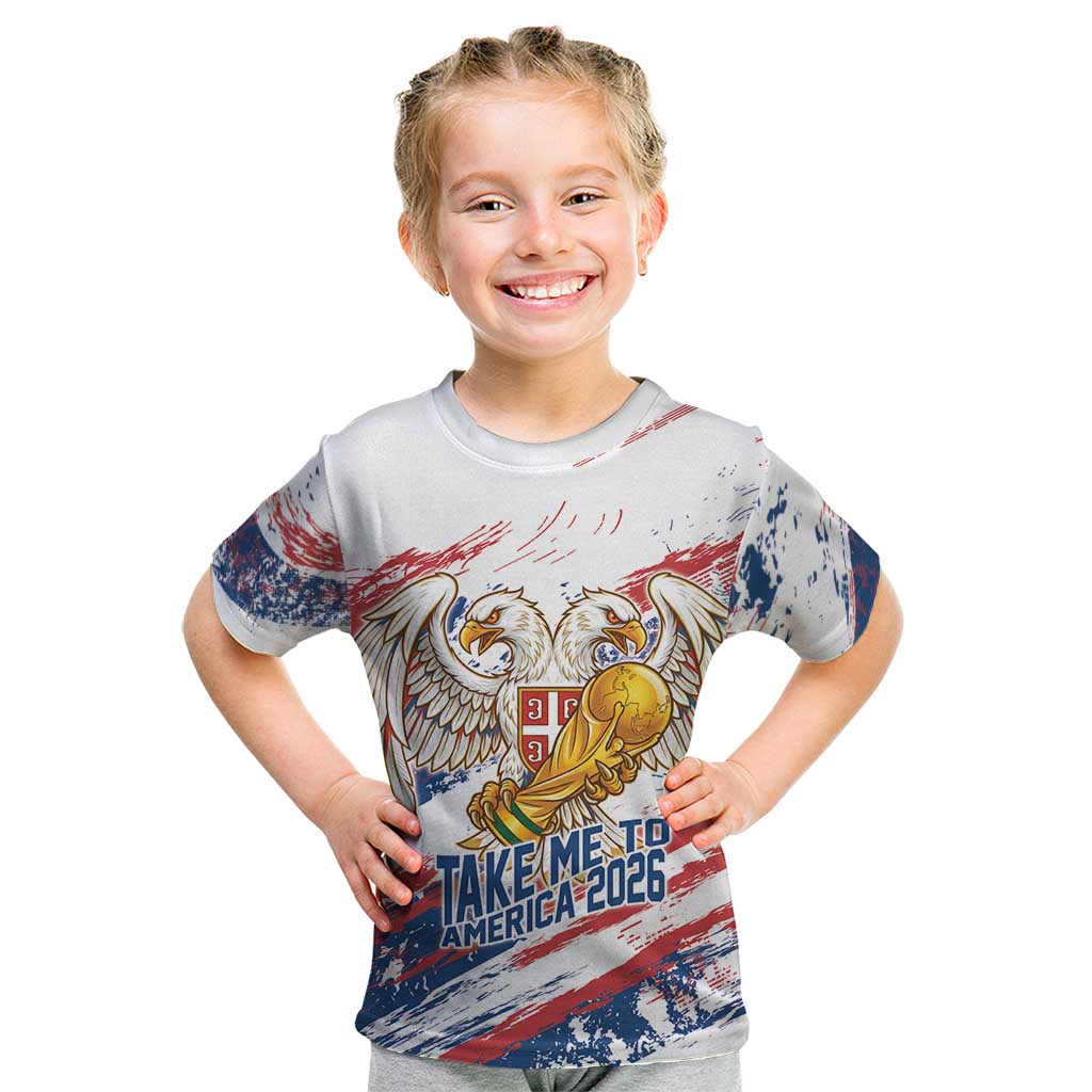 Serbia Take Me To America Personalized Kid T Shirt Strong Eagle Pride