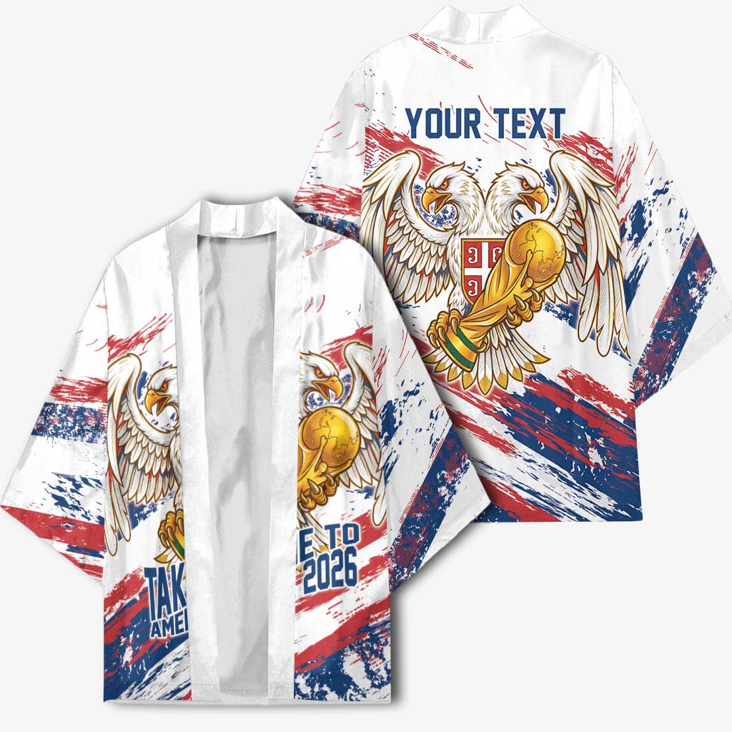 Serbia Take Me To America Personalized Kimono Strong Eagle Pride