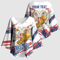 Serbia Take Me To America Personalized Kimono Sleeve Blouse Strong Eagle Pride