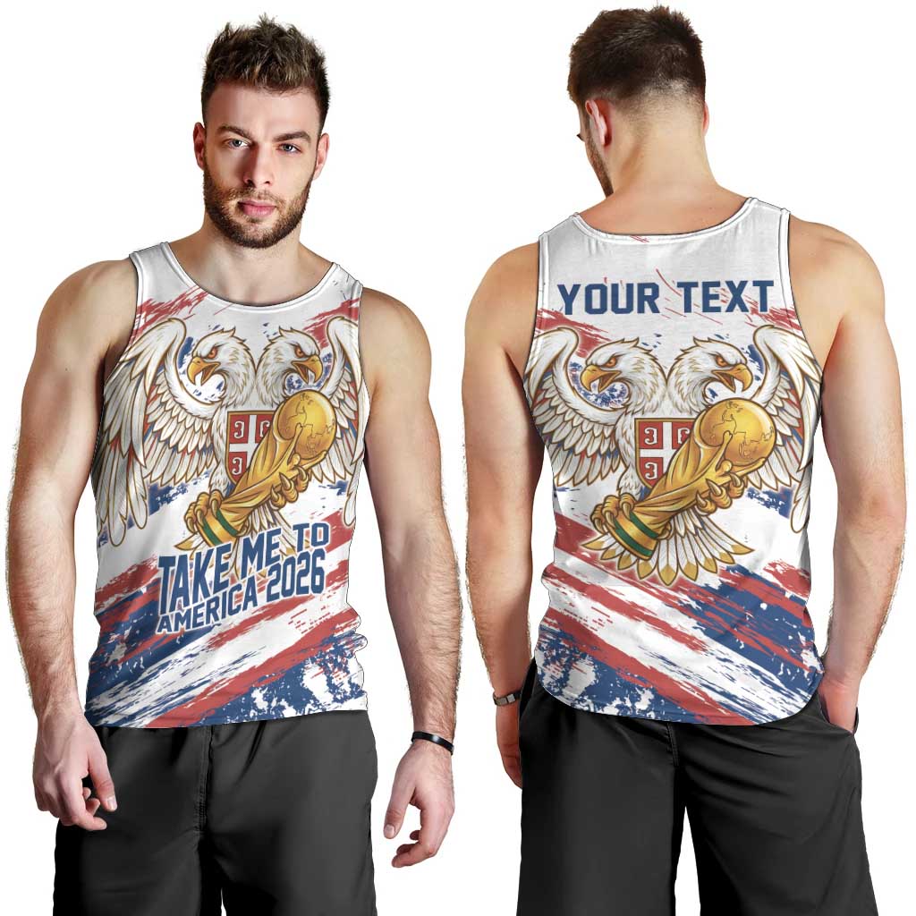 Serbia Take Me To America Personalized Men Tank Top Strong Eagle Pride