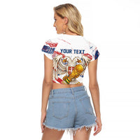 Serbia Take Me To America Personalized Raglan Cropped T Shirt Strong Eagle Pride