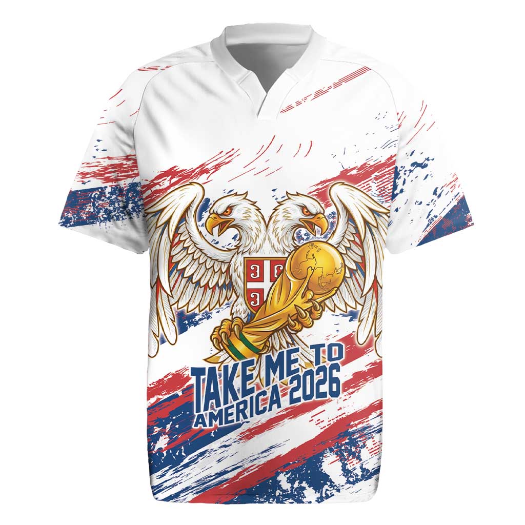 Serbia Take Me To America Personalized Rugby Jersey Strong Eagle Pride