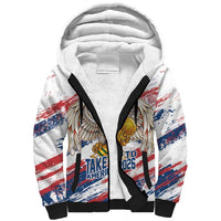 Serbia Take Me To America Personalized Sherpa Hoodie Strong Eagle Pride