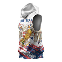 Serbia Take Me To America Personalized Sleeveless Hoodie Strong Eagle Pride