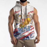 Serbia Take Me To America Personalized Sleeveless Hoodie Strong Eagle Pride