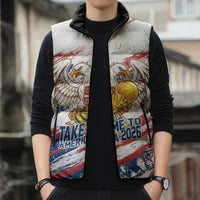 Serbia Take Me To America Personalized Sleeveless Puffer Jacket Strong Eagle Pride