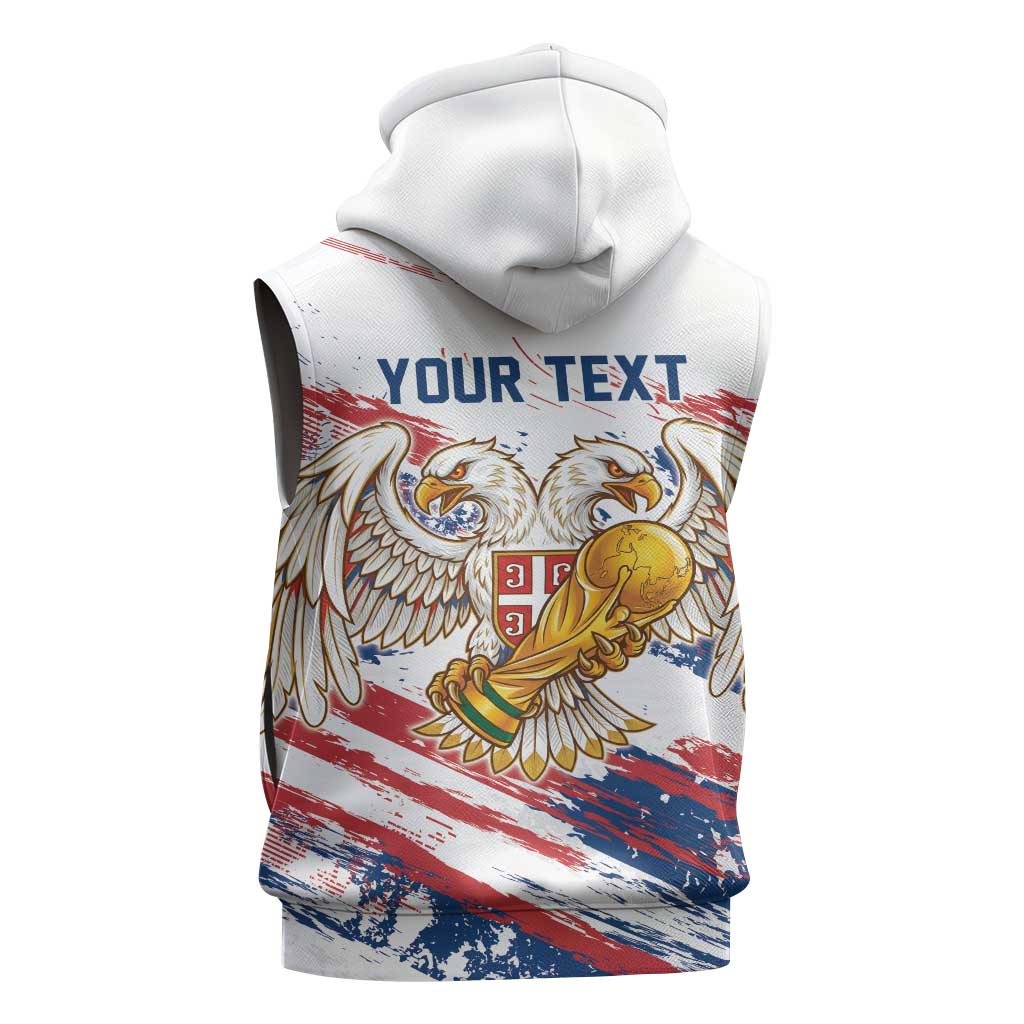 Serbia Take Me To America Personalized Sleeveless Zip Hoodie Strong Eagle Pride