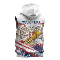 Serbia Take Me To America Personalized Sleeveless Zip Hoodie Strong Eagle Pride