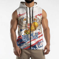 Serbia Take Me To America Personalized Sleeveless Zip Hoodie Strong Eagle Pride
