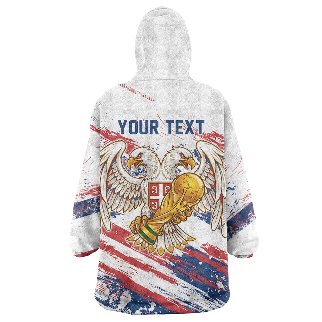 Serbia Take Me To America Personalized Wearable Blanket Hoodie Strong Eagle Pride