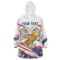 Serbia Take Me To America Personalized Wearable Blanket Hoodie Strong Eagle Pride